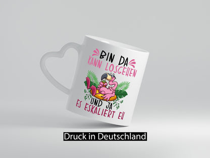Flamingo | Bin da kann losgehen Party Geschenk Humor Geschenkidee lustiger