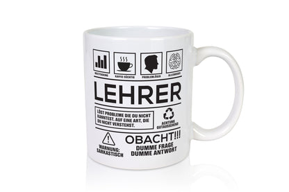 Achtung Probleme Lehrer | Schule Beruf Schüler lustiger Spruch Geschenk Arbeit