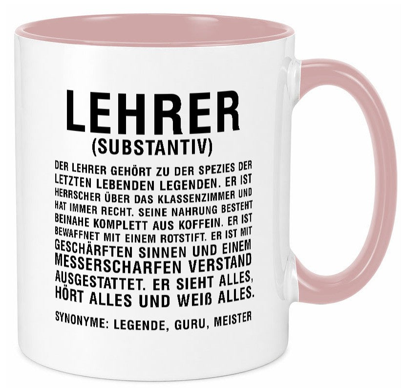 Lehrer | Definition Kollege Mitarbeiter Geschenkidee Arbeit Kollegen Büro Humor Tasse