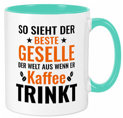 Kaffee trinkt: Geselle | Handwerker lustig Humor Geschenkidee Geschenk Tasse