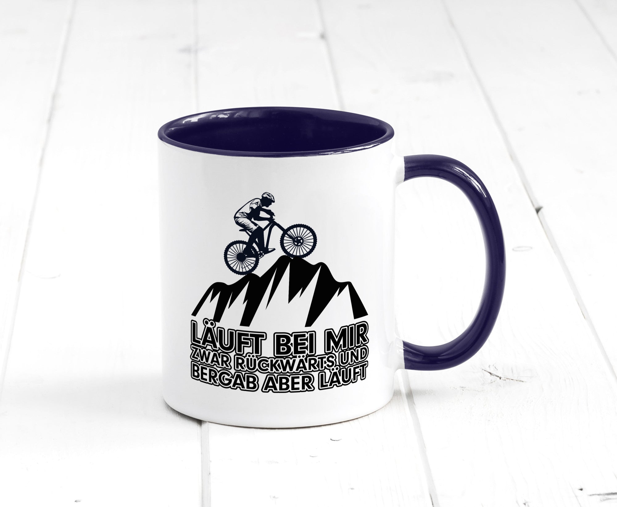 Läuft bei mir | Pechvogel Tasse Radfahrer Statement Humor Geschenkidee