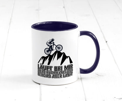 Läuft bei mir | Pechvogel Tasse Radfahrer Statement Humor Geschenkidee