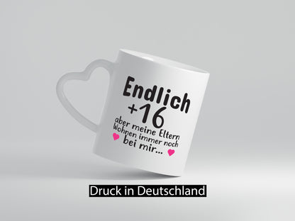 Endlich 16 | Geburtstag Tasse Spruch Mädchen Geschenkidee Humor