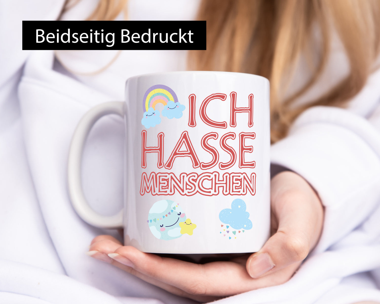 Kinderschrift - Ich hasse Menschen Humor Geschenkidee Tasse
