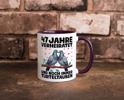 47 Jahre verheiratet | Turteltauben Ehe Ehepaar Humor Geschenkidee Tasse