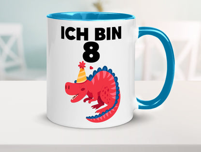 8. Geburtstag | Dino Dinosaurier 8 Jahre lustig Geschenkidee Geschenk Tasse