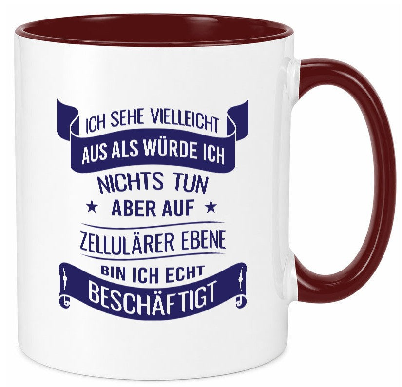 Sehe aus als würde ich nichts tun, bin beschäftigt | Sterne Geschenk Humor Tasse