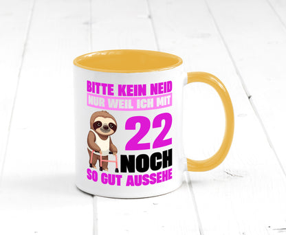 22. Geburtstag | Bitte kein neid Faultier 22 Jahre lustig Geschenkidee Geschenk