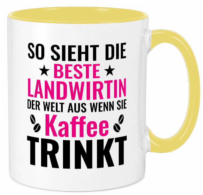Kaffee trinkt: Landwirtin| Bäuerin | Landwirtschaft lustig Humor Geschenkidee Tasse