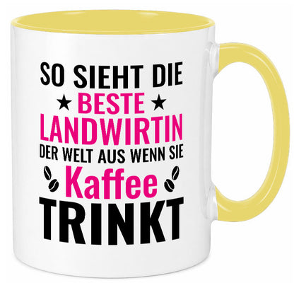 Kaffee trinkt: Landwirtin| Bäuerin | Landwirtschaft lustig Humor Geschenkidee Tasse
