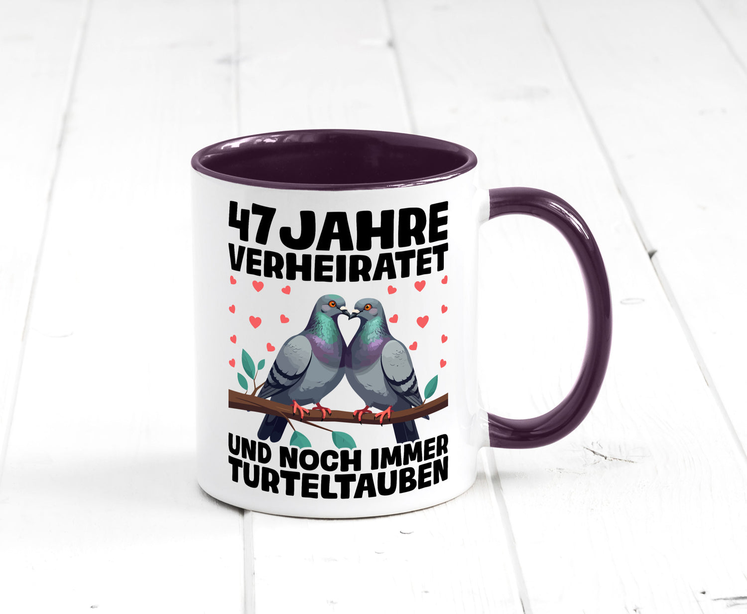 47 Jahre verheiratet | Turteltauben Ehe Ehepaar Humor Geschenkidee Tasse
