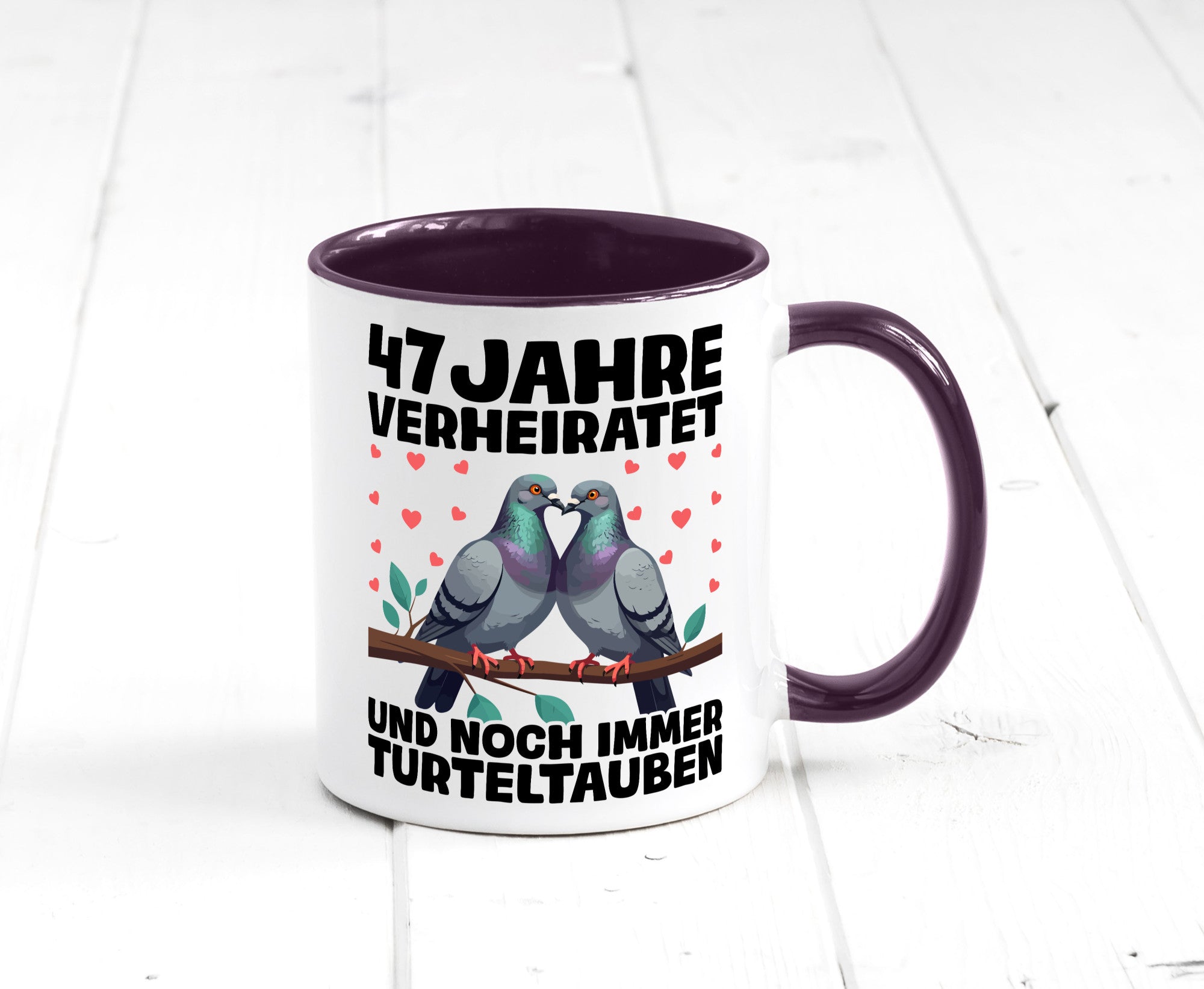 47 Jahre verheiratet | Turteltauben Ehe Ehepaar Humor Geschenkidee Tasse