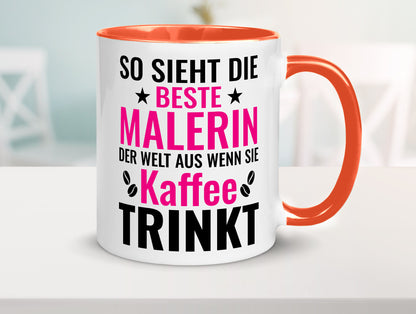 Kaffee trinkt: Malerin | Malerinnen lustiger Spruch Geschenk Humor Geschenkidee Tasse