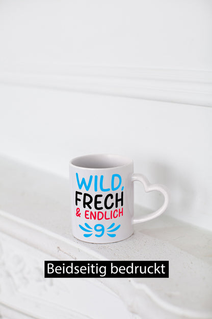 9. Geburtstag | 9 Jahre Wild &amp; Frech lustig Geschenkidee Geschenk Tasse