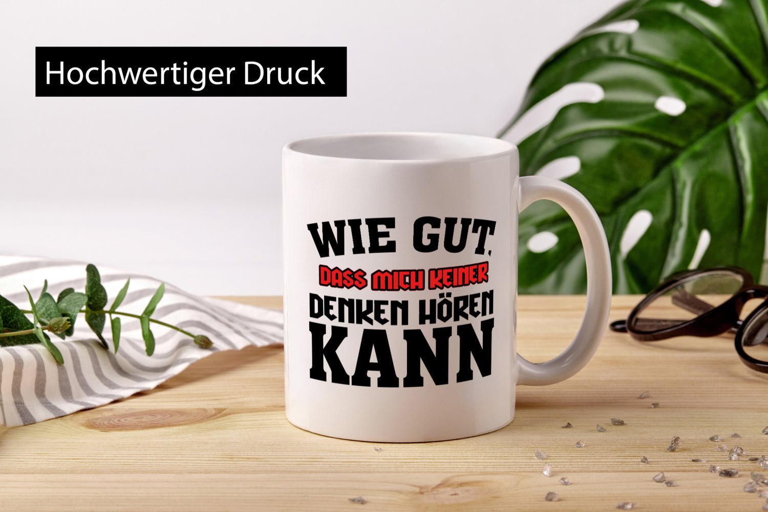 Denken hören lustiger Spruch Geschenk Humor Geschenkidee Tasse