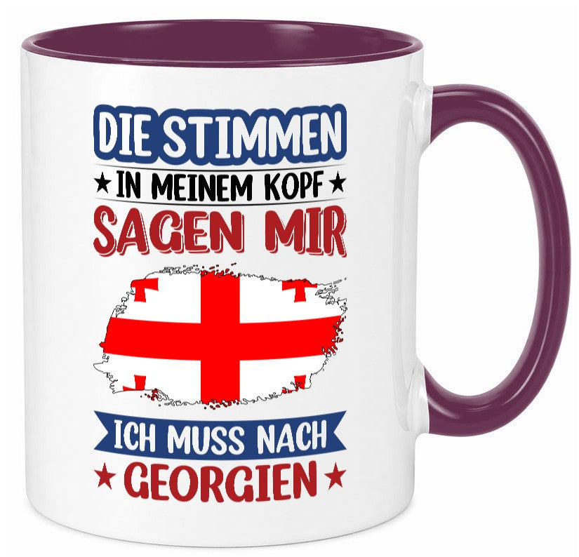 Georgien | Urlaub Stimmen in meinem Kopf Traumland Geschenkidee Humor Tasse