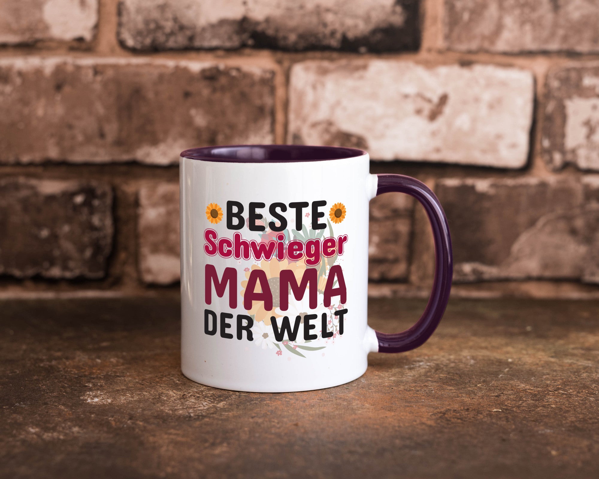 Beste Schwiegermama | Schwiegermutter Tasse Blumen Humor Familie Geschenkidee