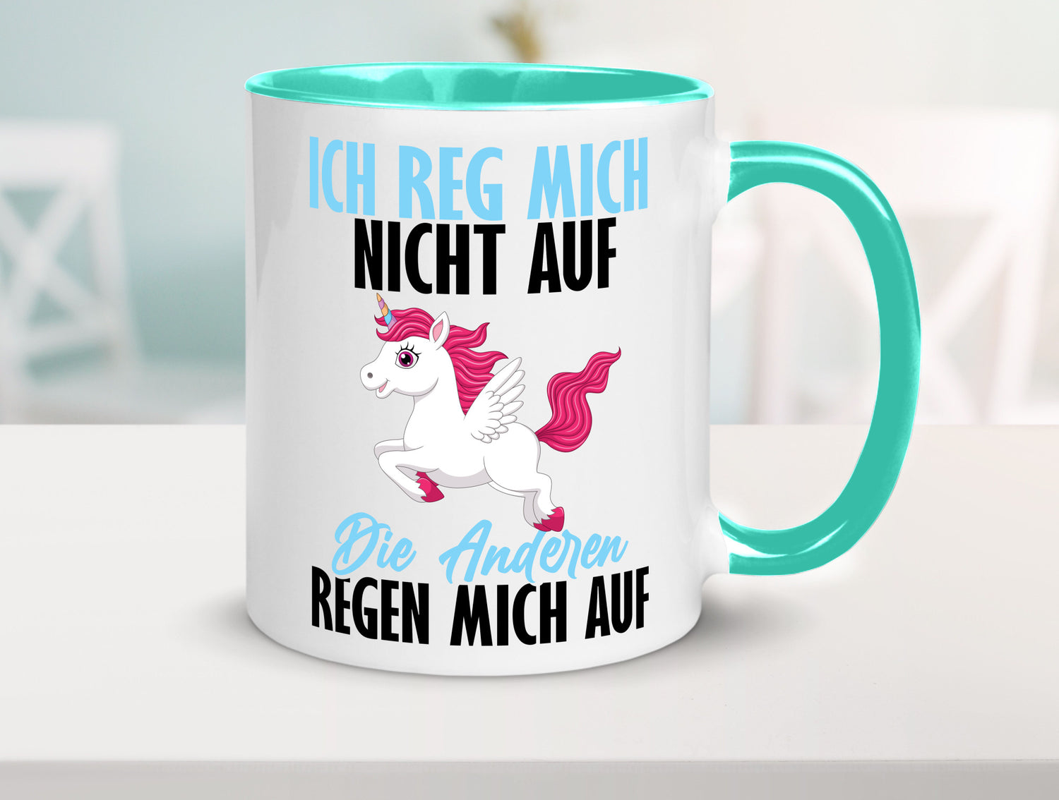 Ich reg mich nicht auf lustiger Spruch Geschenk Humor Geschenkidee Tasse