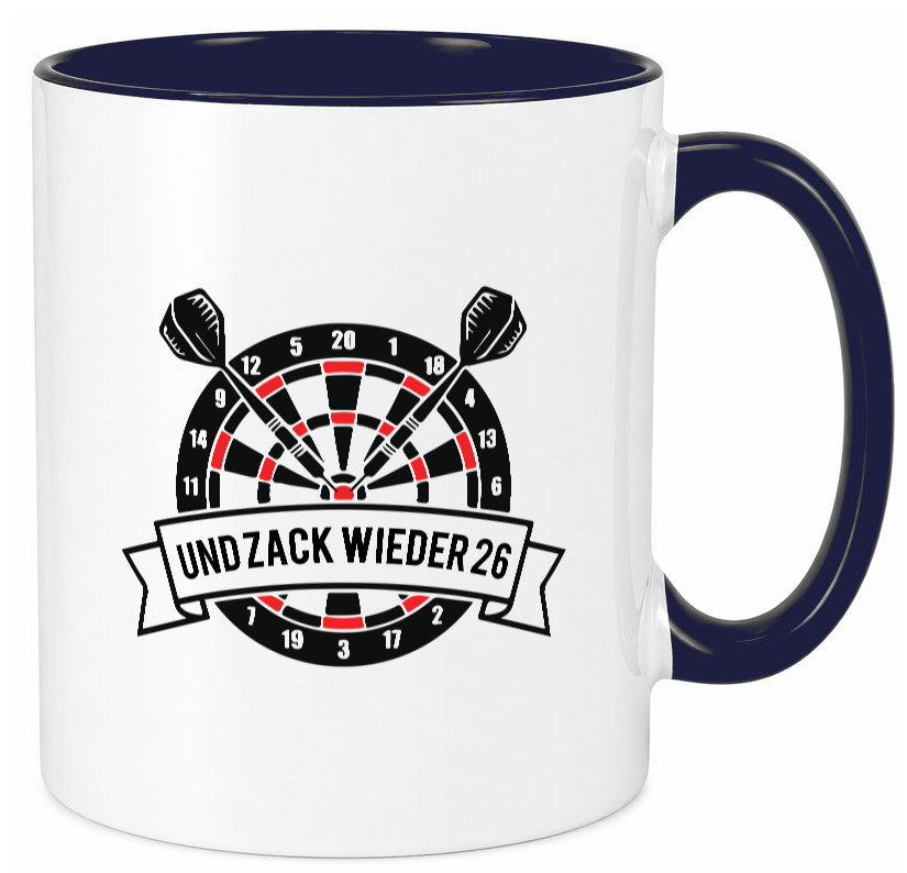 Und zack wieder 26 | Dart lustig Humor Geschenkidee Geschenk Tasse