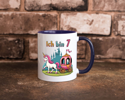 7. Geburtstag | Prinzessin in Kutsche Einhorn lustiger Spruch Geschenk