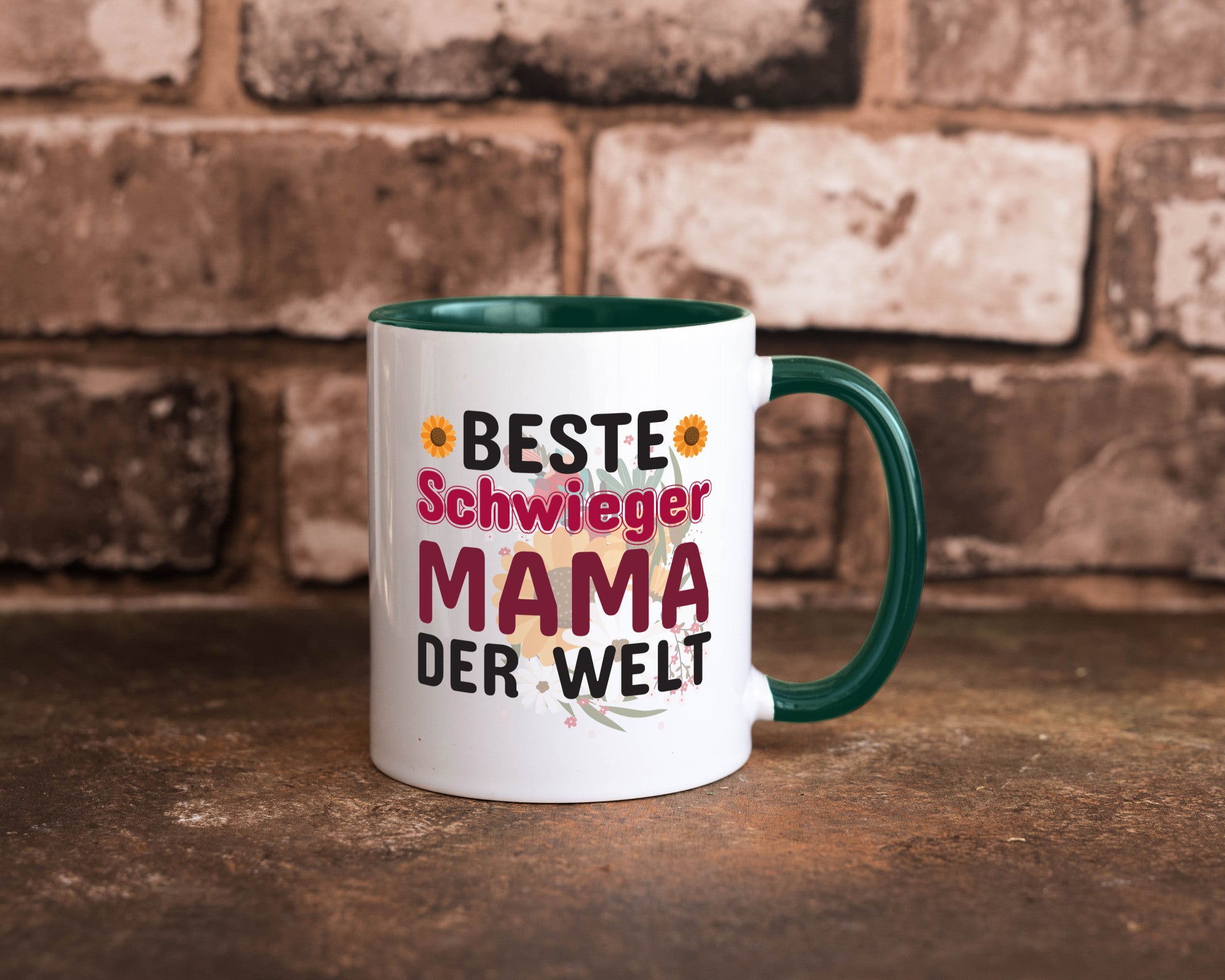 Beste Schwiegermama | Schwiegermutter Tasse Blumen Humor Familie Geschenkidee