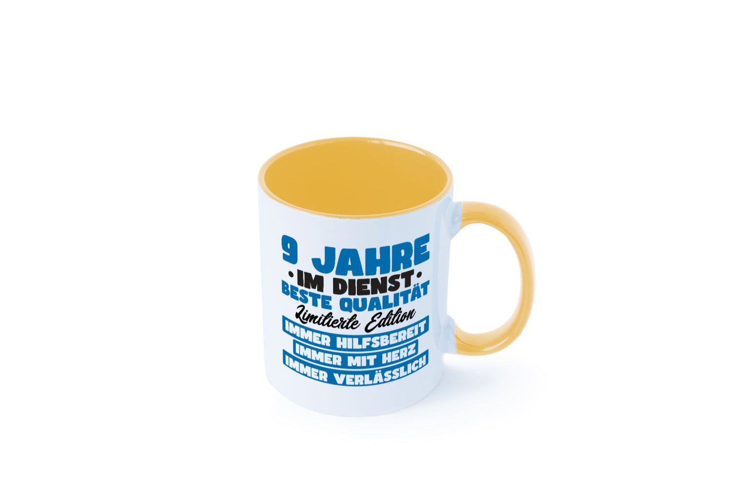 9 Jahre im Dienst | Jubiläum Arbeit v7 lustig Kollegen Büro Geschenk Tasse