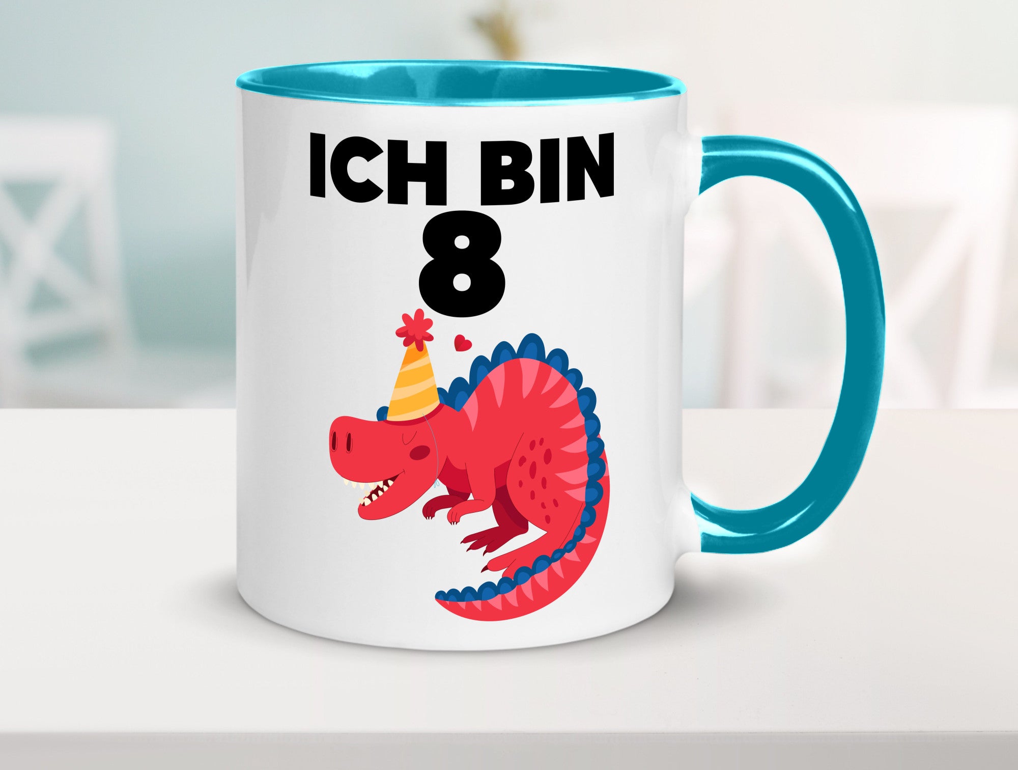 8. Geburtstag | Dino Dinosaurier 8 Jahre lustig Geschenkidee Geschenk Tasse