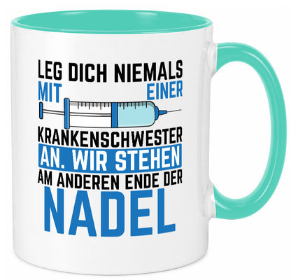Krankenschwester anlegen | Nadel Spritze Klinik Spruch Geschenkidee Humor Tasse