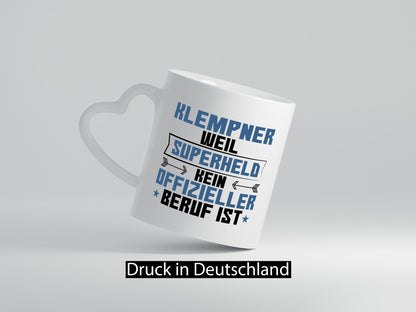 Superheld Klempner | Beruf klempnern lustig Arbeit Kollegen Büro Geschenk Tasse