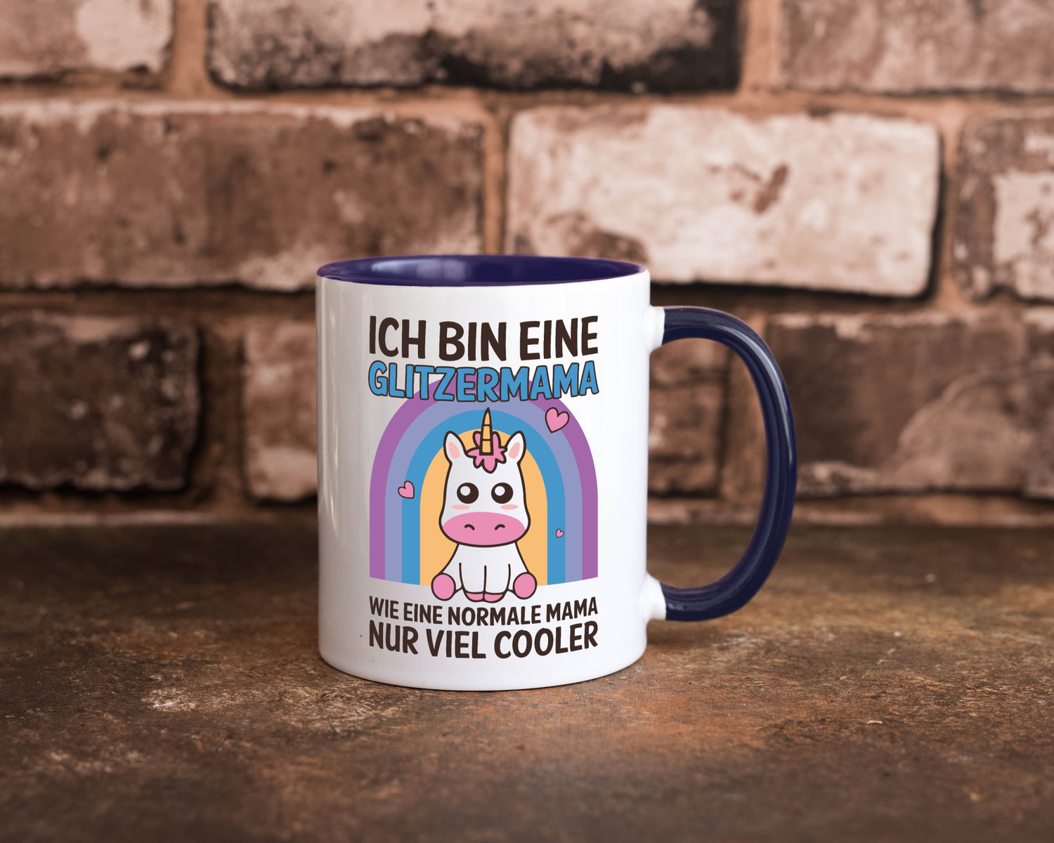 Glitzermama, wie normal, nur cooler | Einhorn Geschenkidee Familie Humor Tasse