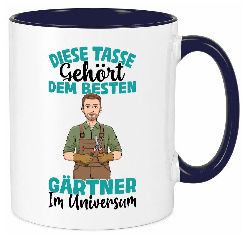 Im Universum: Gärtner | Gartenbau Geschenkidee Humor Tasse