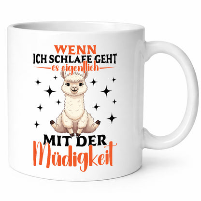Wenn ich schlafe dann geht es | Lama Alpaka lustiger Spruch Geschenk Humor