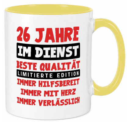 26 Jahre im Dienst | Jubiläum Arbeit v9 Geschenk Kollegen Büro lustiger Spruch Tasse