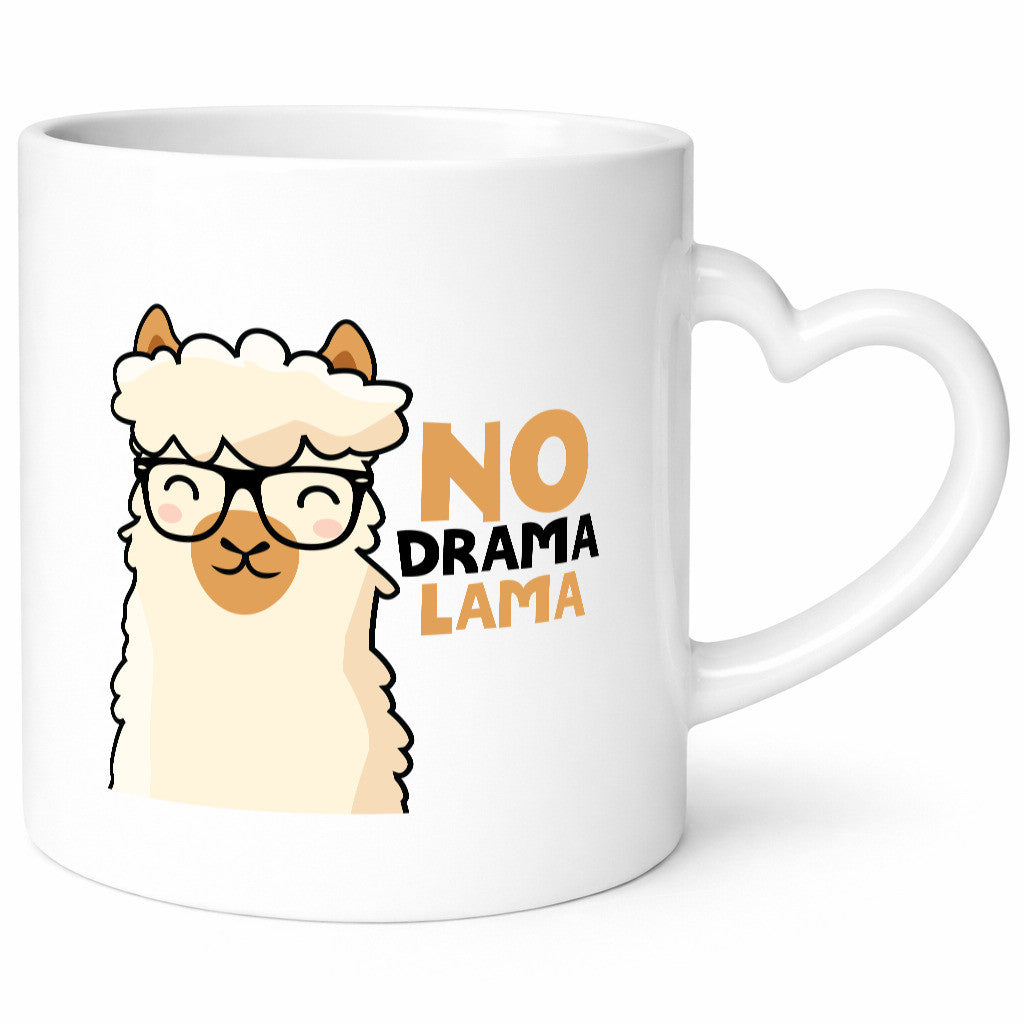 No Drama | Entspannt Lama mit Brille süßer Comic Humor Geschenkidee Tasse
