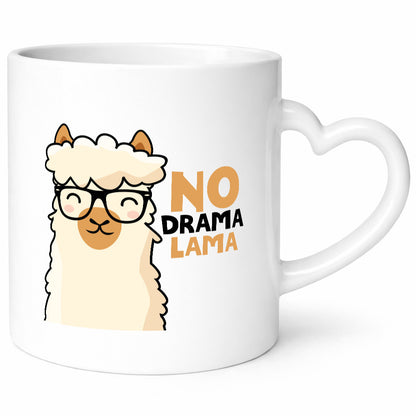 No Drama | Entspannt Lama mit Brille süßer Comic Humor Geschenkidee Tasse