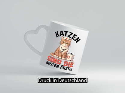 Katzen sind die besten Ärzte | Haustier lustiger Spruch Geschenk Tierliebhaber