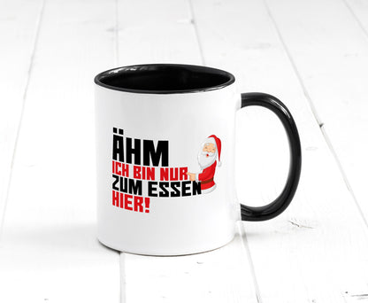 Bin nur zum Essen hier | Weihnachtsmann Heiligabend Geschenkidee Humor Tasse