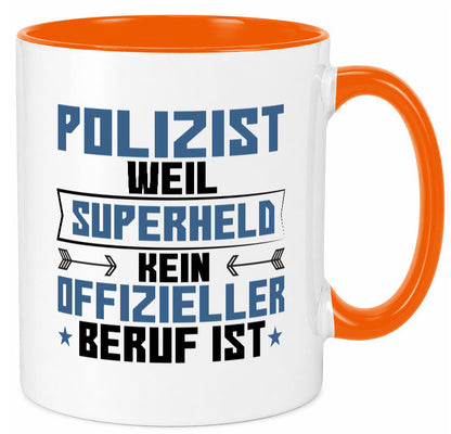 Superheld Polizist | Polizei lustiger Spruch Geschenk Humor Geschenkidee Tasse