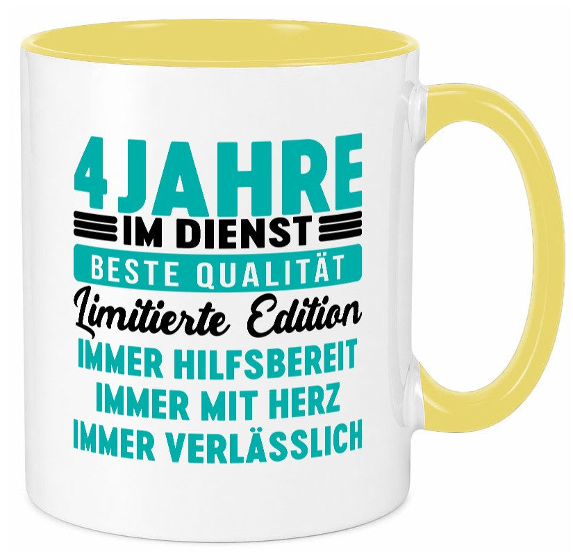 4 Jahre im Dienst | Jubiläum Arbeit v5 Geschenkidee Kollegen Büro Humor Tasse