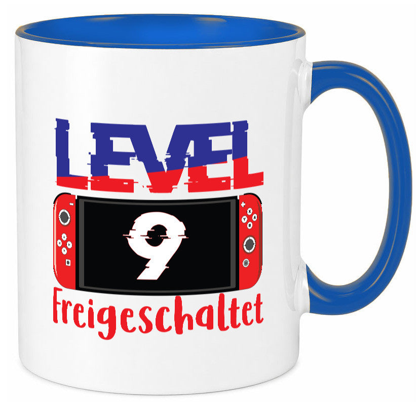 Level 9 Freigeschaltet | 9. Geburtstag Zocker Gamer Humor Geschenkidee Tasse
