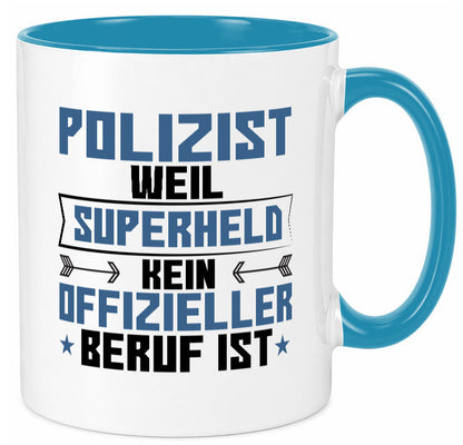 Superheld Polizist | Polizei lustiger Spruch Geschenk Humor Geschenkidee Tasse