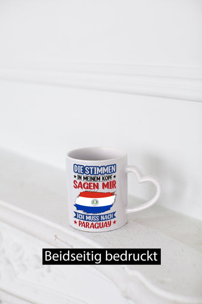 Paraguay | Urlaub Stimmen in meinem Kopf Traumland v2 Geschenkidee Humor Tasse