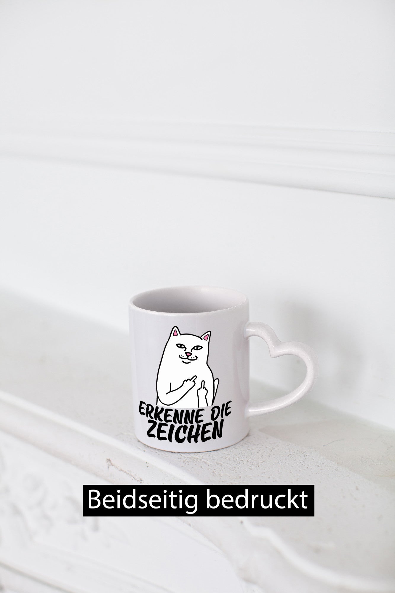 Erkenne die Zeichen | Katze Schatten Mittelfinger Geschenk Tierliebhaber Humor