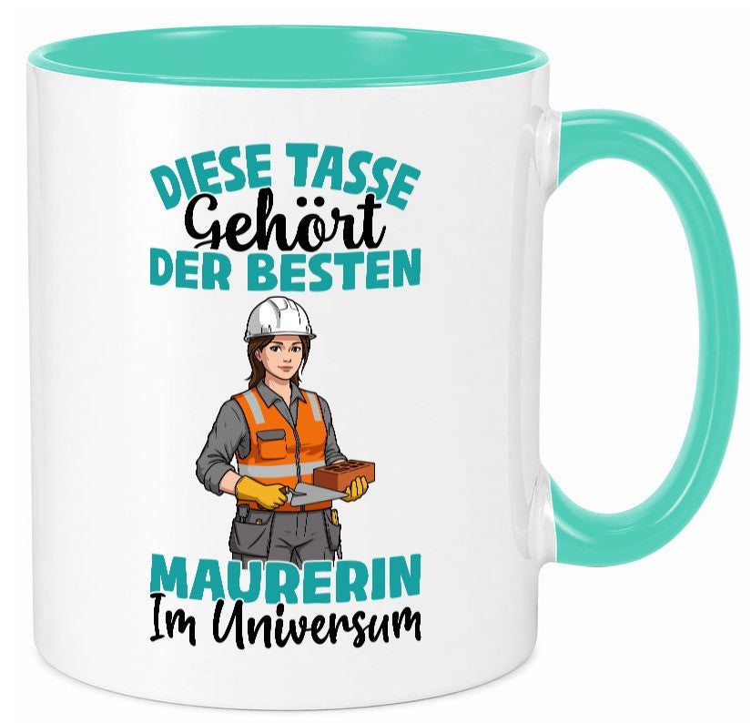 Im Universum: Maurerin | Bau Handwerkerin Geschenkidee Humor Tasse