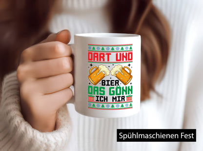 Dart und bier das gönn ich mir | ugly Christmas Geschenkidee Humor Tasse