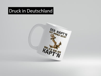 Der Kapitän | Käpt?n Tasse Schifffahrer Boot lustig Humor Geschenkidee Geschenk