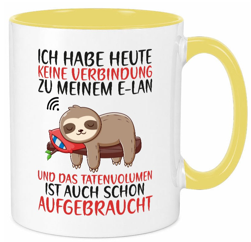 Keine Verbindung zu meinem WLan | Faultier Tatenvolumen Geschenk Tierliebhaber Tasse