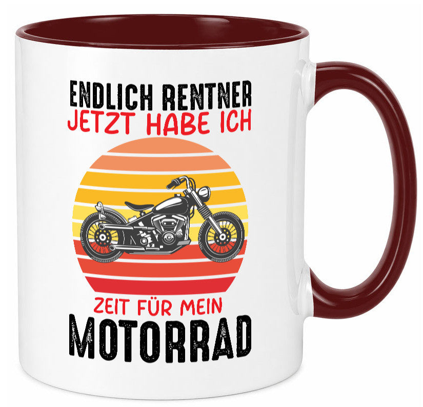 Endlich Renter jetzt habe ich Zeit für mein Motorrad lustig Humor Geschenkidee Tasse