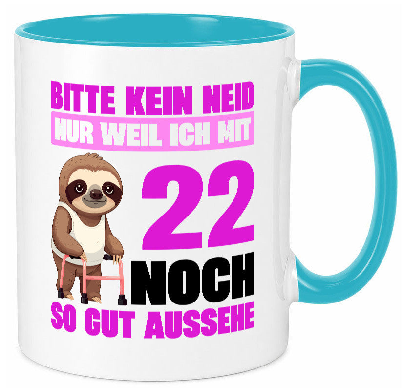 22. Geburtstag | Bitte kein neid Faultier 22 Jahre lustig Geschenkidee Geschenk