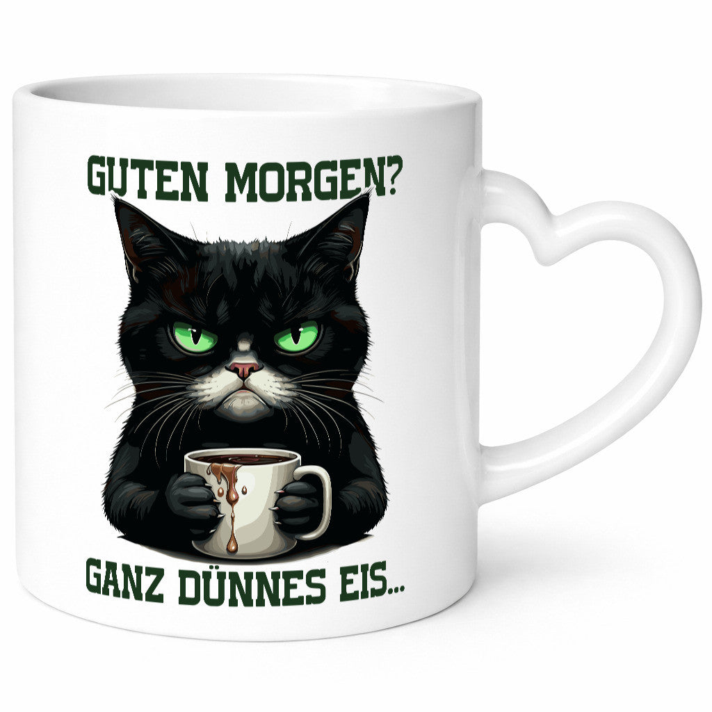 Guten Morgen ganz dünnes Eis | Böse Katze lustig Tierliebhaber Humor Geschenk